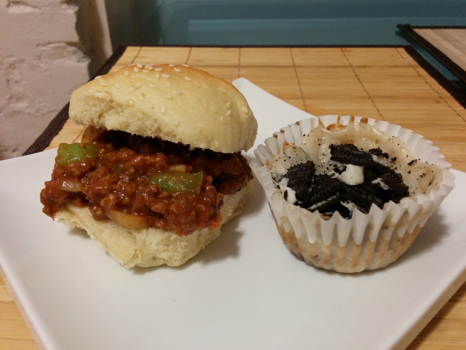 Vegan Sloppy Joe’s, Oreo Cheesecakes, and Hot Chocolate